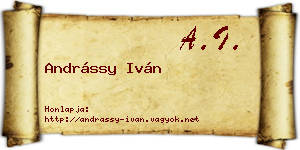 Andrássy Iván névjegykártya